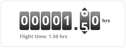 Hobbs meter displaying flight time