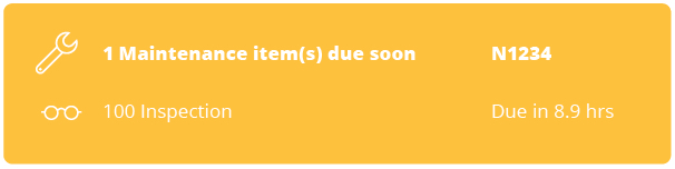 Due maintenance item alert