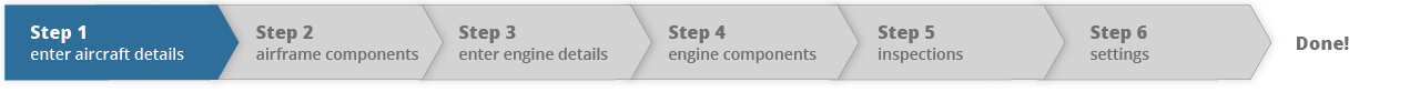 Step 1: Enter aircraft details